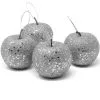Don Disfraz Christbaumkugel 4 Silberfarbene Äpfel -Weihnachtlich Verkaufsgeschäft 32876