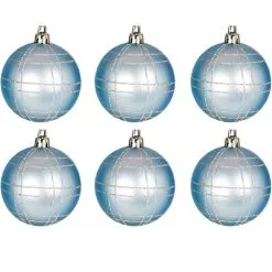 Don Disfraz 6 Blau Verzierte Weihnachtskugeln