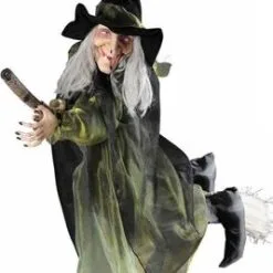 Don Disfraz Fliegende Hexe Mit Besen