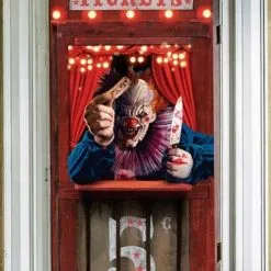 Don Disfraz Türvorhang Horror-Clown -Weihnachtlich Verkaufsgeschäft cubrepuerta de payaso terror