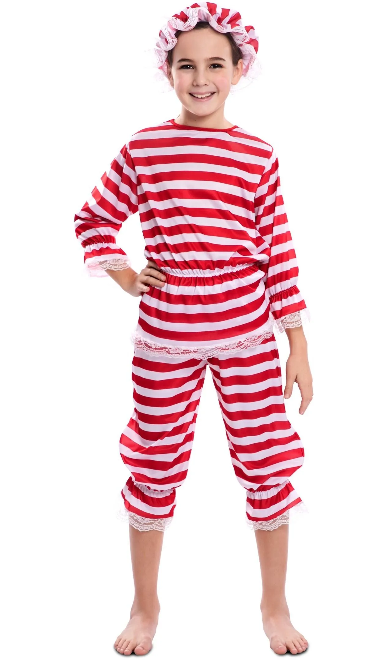Don Disfraz Rot Gestreiftes Badeanzug-Kostüm Für Mädchen 3 Don Disfraz Rot Gestreiftes Badeanzug-Kostüm Für Mädchen