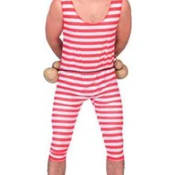 Don Disfraz Gestreiftes Badeanzug-Kostüm Für Herren -Weihnachtlich Verkaufsgeschäft disfraz de banista rayas rojas hombre