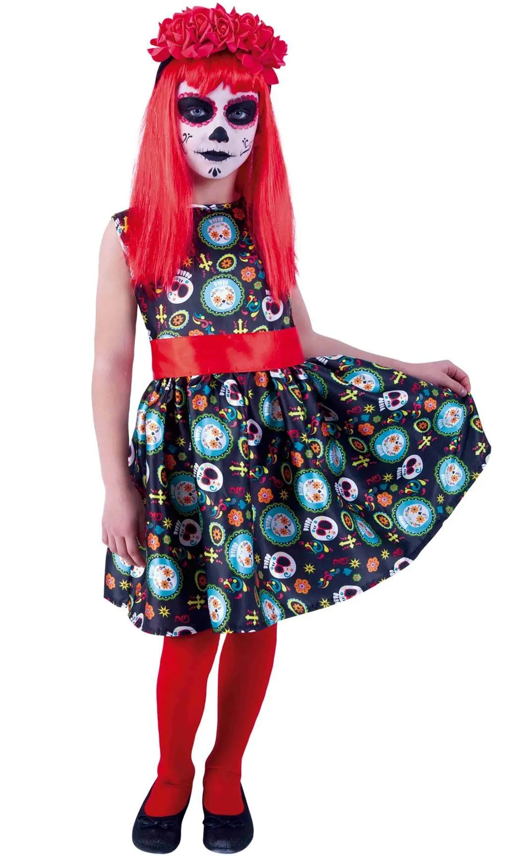 Don Disfraz Catrina Guadalupe Kostüm Für Mädchen 3 Don Disfraz Catrina Guadalupe Kostüm Für Mädchen