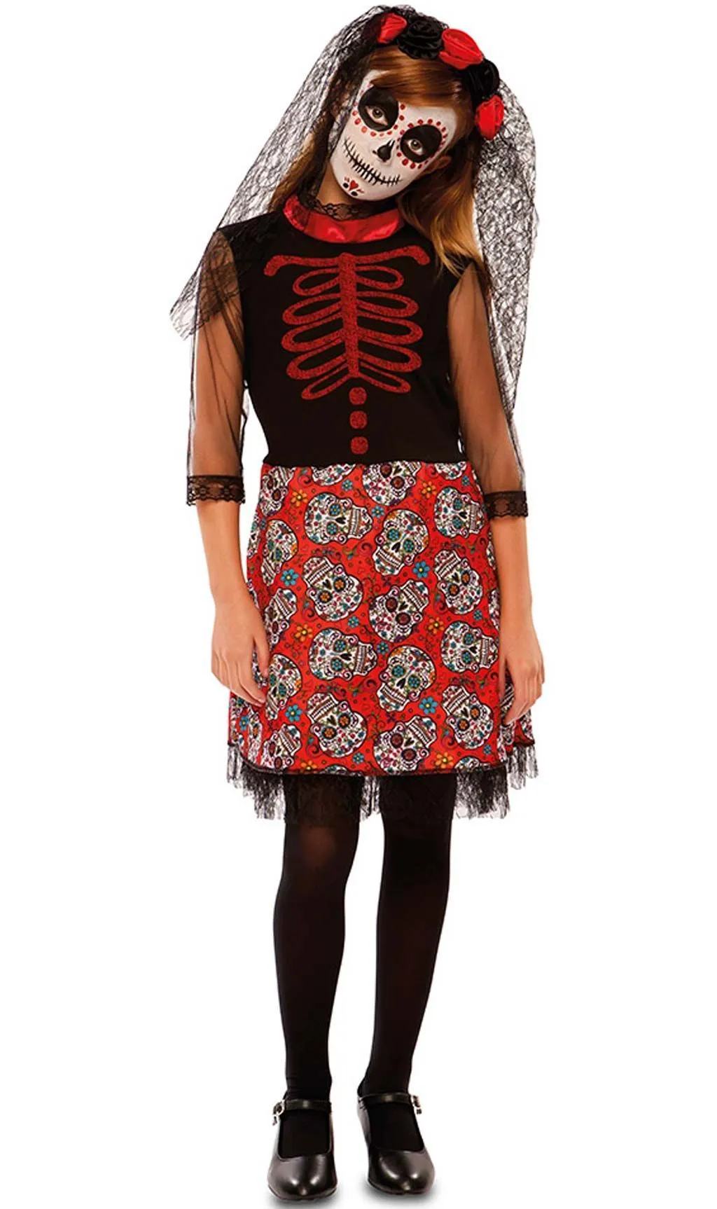 Don Disfraz Catrina Rot Kostüm Für Mädchen 3 Don Disfraz Catrina Rot Kostüm Für Mädchen