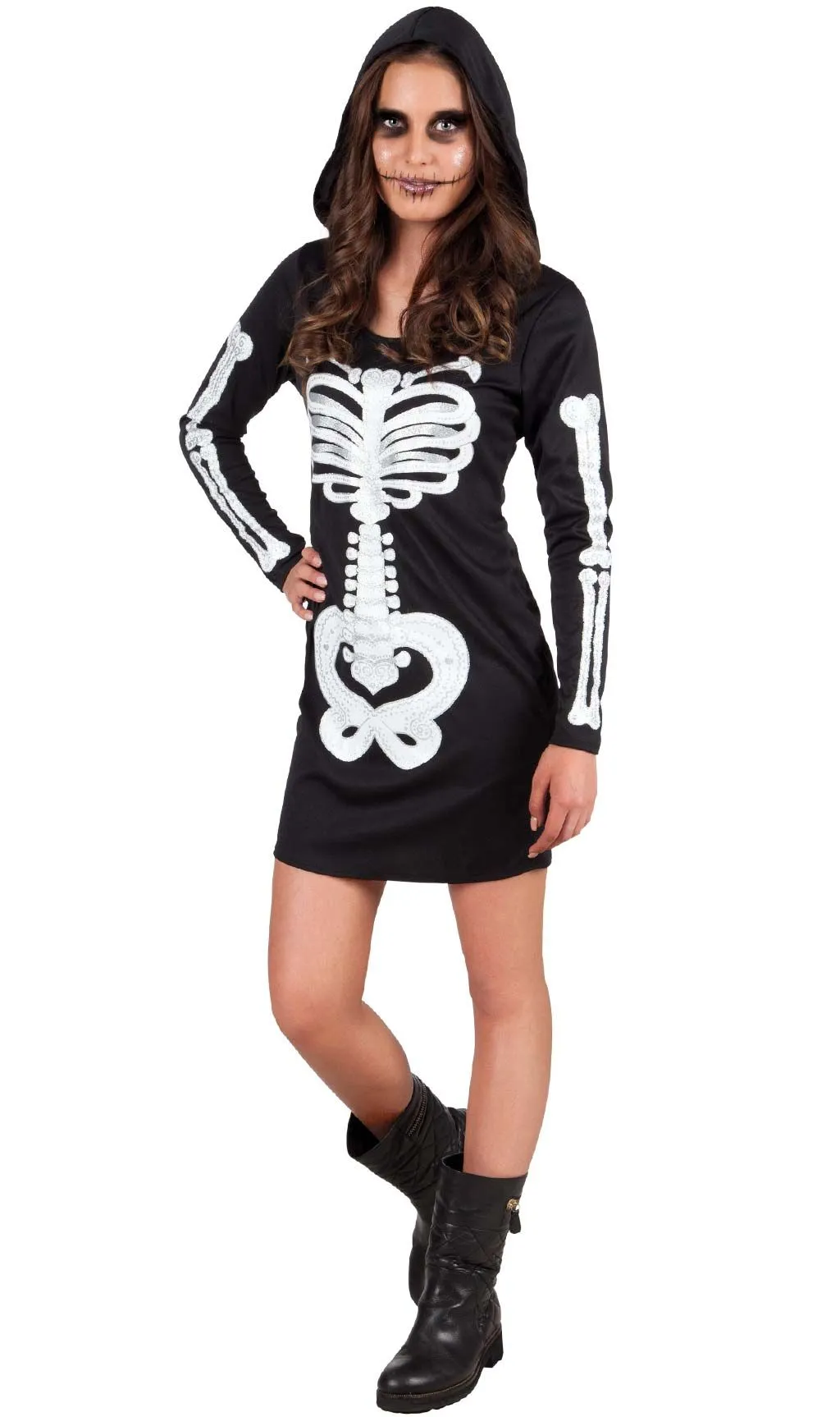 Don Disfraz Kapuze Skelett Kostüm Für Damen 4 Don Disfraz Kapuze Skelett Kostüm Für Damen - Image 2