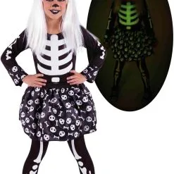 Don Disfraz Skelett Glow Kostüm Für Mädchen -Weihnachtlich Verkaufsgeschäft disfraz de esqueleto glow para nina 1.jpg
