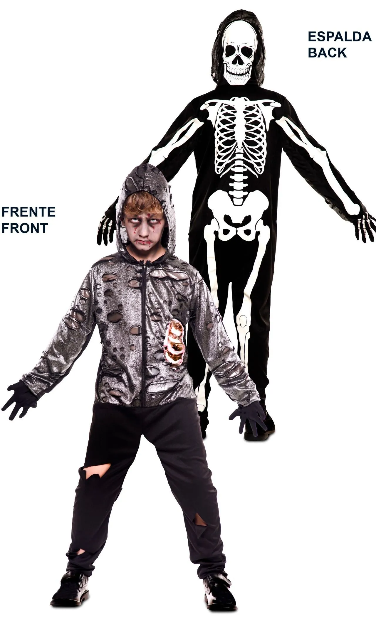 Don Disfraz Zombie Und Skelett Doppelseitig Kostüm Für Jungen 9 Don Disfraz Zombie Und Skelett Doppelseitig Kostüm Für Jungen - Image 7